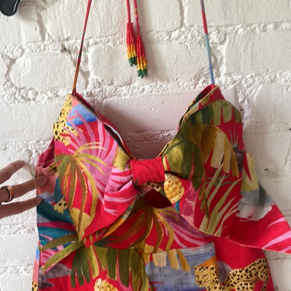 FARM Rio Tropical Jungle Bow Midi Dress in Red Size small $328 - Picture 5 of 6